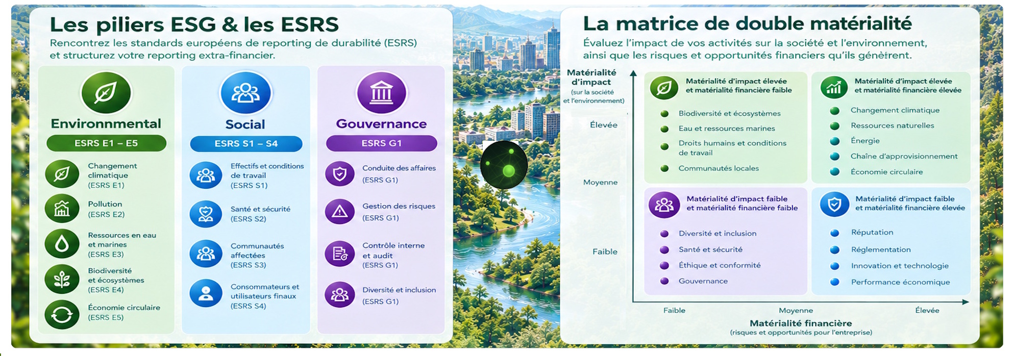 Analyse de double matérialité et construction d'une matrice pour hiérarchiser les enjeux ESG